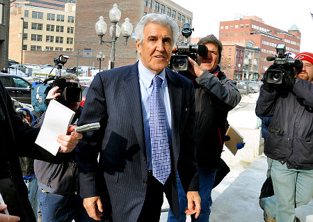 Former New York State Sen. Joseph Bruno enters the Federal Courthouse, Friday, Jan. 23, 2009 in Albany, N.Y.  Joseph Bruno, the former majority leader of the New York Senate and for a time the most powerful Republican in state politics, was indicted Friday on federal corruption charges. (AP Photo/Stewart Cairns)