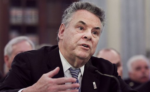 House Homeland Security Committee Chairman Rep. Peter King, R-N.Y. testifies  on Capitol Hill in Washington, in this Feb. 16, 2011 file photo. A coalition of over 100 interfaith, nonprofit and governmental organizations plans to rally in New York City Sunday March 6, 2011 against a planned congressional hearing scheduled by U.S. Rep. Peter J. King of New York on Muslims' role in homegrown terrorism.   (AP Photo/Manuel Balce Ceneta, File)