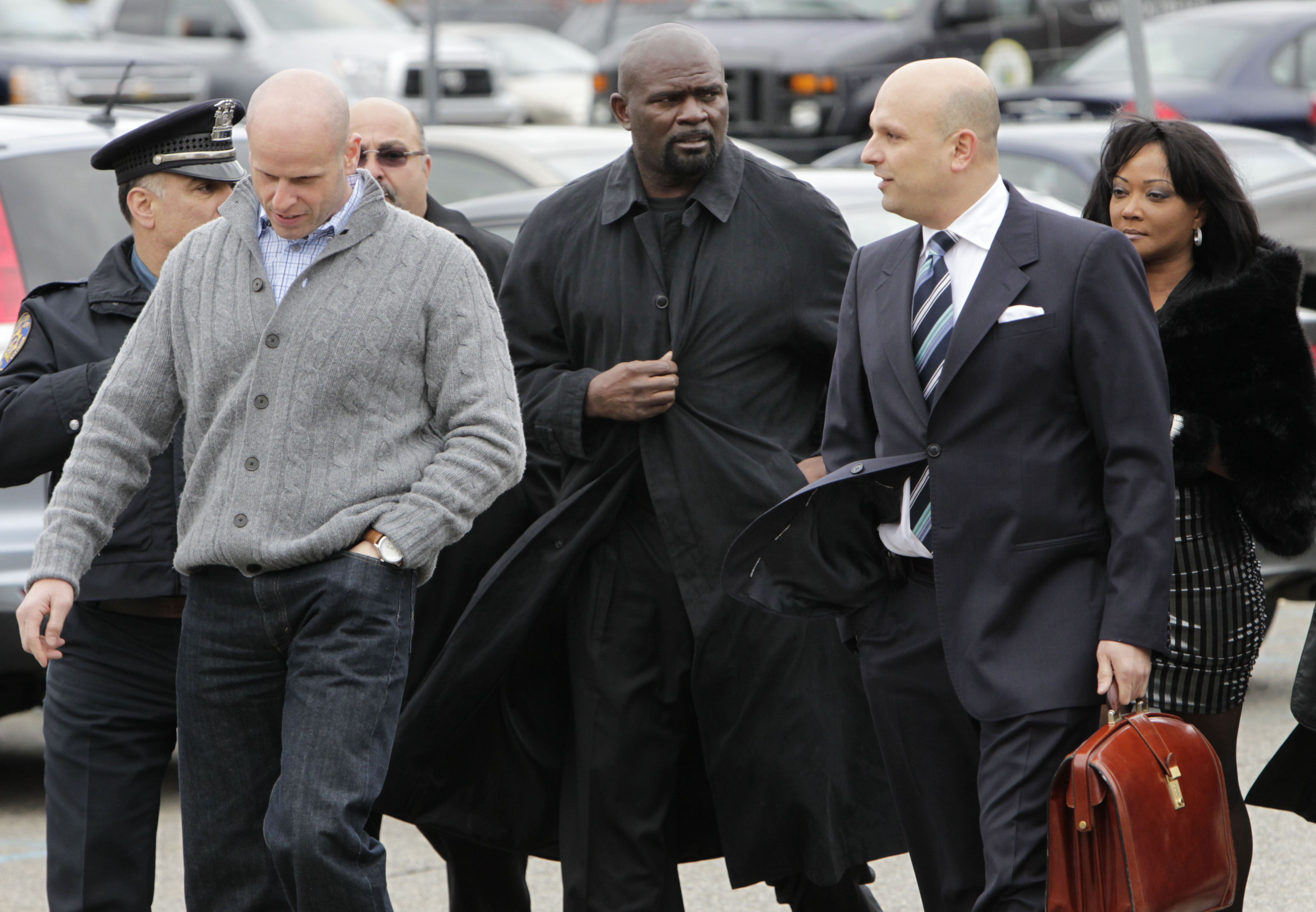 Lawrence Taylor arrives to the Rockland County Courthouse in New City, N.Y., Tuesday, March 22, 2011.  (Seth Wenig)