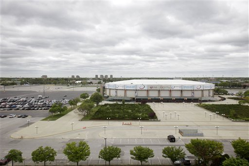 Nassau Veterans Memorial Coliseum home of the the New York Islanders NHL hockey team is shown in Uniondale, N.Y., Wednesday, May 11, 2011. Officials on New York's Long Island will ask voters this summer to approve a $400 million plan to build a new hockey arena next to the current home of the Islanders.  (AP Photo/Seth Wenig)
