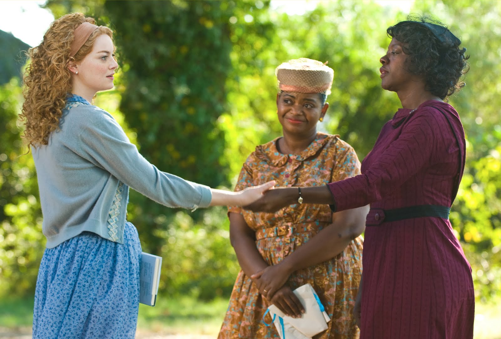 From left: Emma Stone, Octavia Spencer and Viola Davis in The Help.