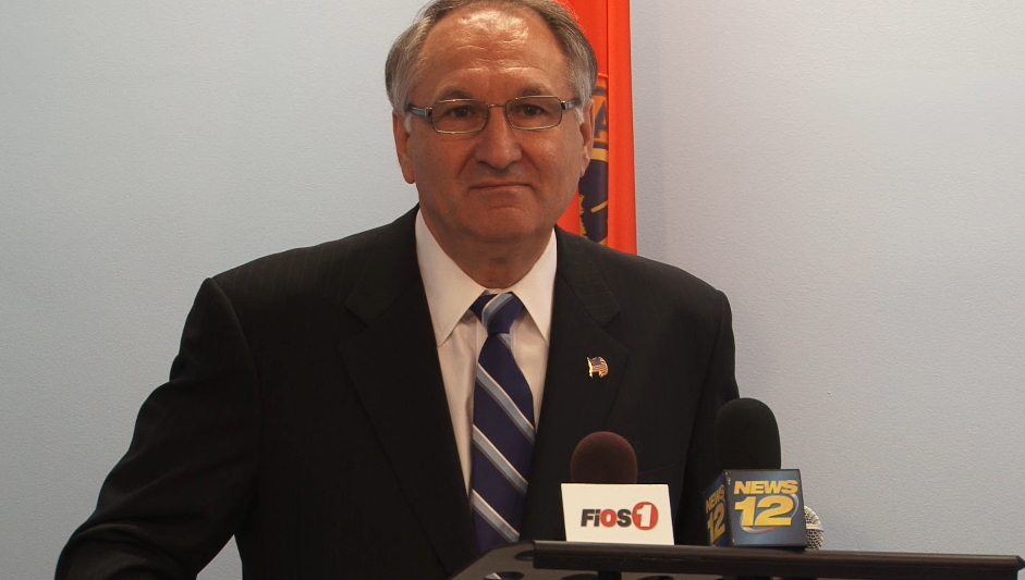 George Maragos during press conference in Mineola.