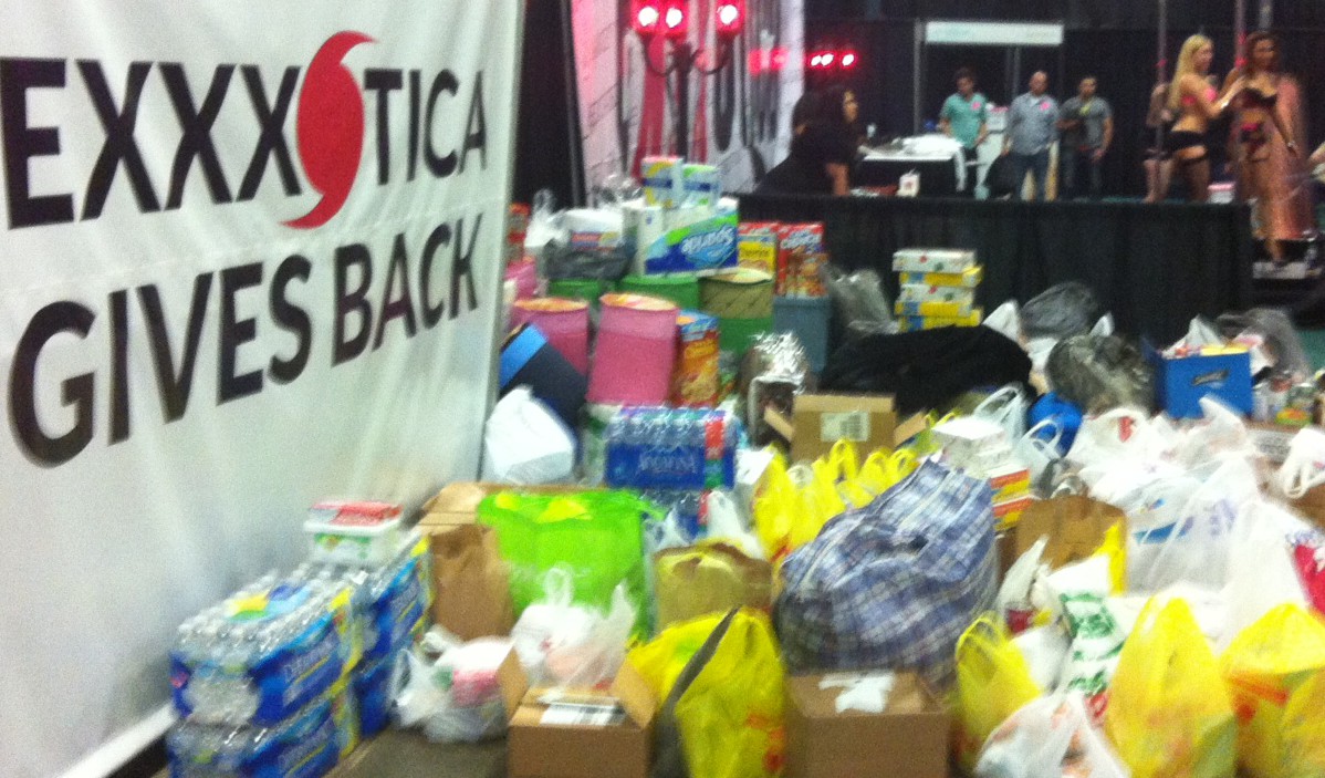 Exxxotica, an annual sex convention in New Jersey, raised $5,000 and collected donations for Superstorm Sandy survivors this month.