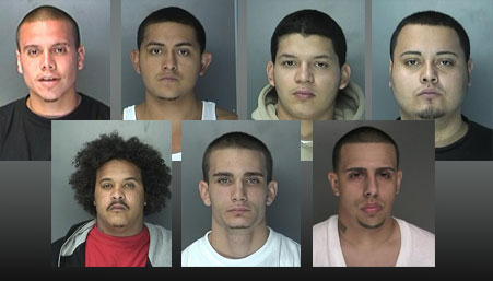 More Latin Kings Rounded Up on Federal Charges Alleged Latin Kings arrested in March from top left: Angel Cordero, Luis Lemus, Edwin Morejon, Jose Sosa, Scal Mazara, Jeremiah Bowens and Antonio Diaz Jr. (SCPD)