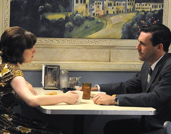 Mad Men's Elisabeth Moss and Jon Hamm delivered some of the year's strongest television moments in Mad Men's unpredictable and sublime fourth season (No. 3).