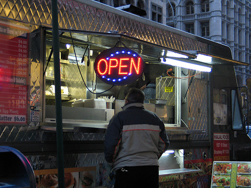 Ron would like to see more Halal trucks, like this one in Manhattan, open for business on the streets of Long Island.