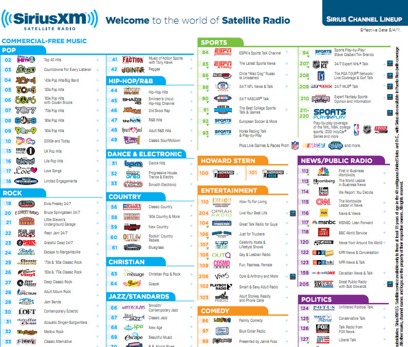 Sirius Xm Channel List 2024 Printable - Robin Tamarah