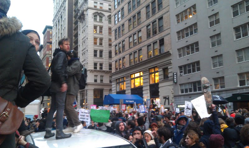 Occupy Wall Street protesters during "Day of Action"