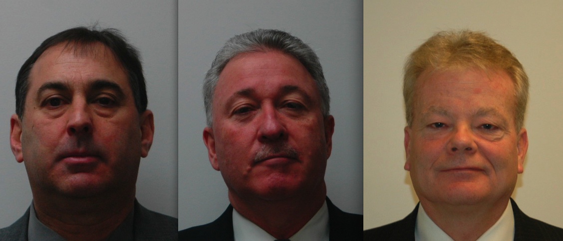 A Suffolk County Judge has upheld conspiracy and official misconduct charges against former Nasaau County Police Department officials (L-R) Detective Sergeant Al Sharpe, Deputy Chief Inspector John Hunter and Second Deputy Commissioner William Flanagan.
